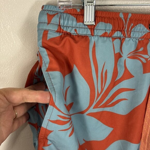 Quiksilver Men's S Brief Lined Board Shorts Hybrid Orange Tropical Inseam 6.5" - Picture 4 of 14